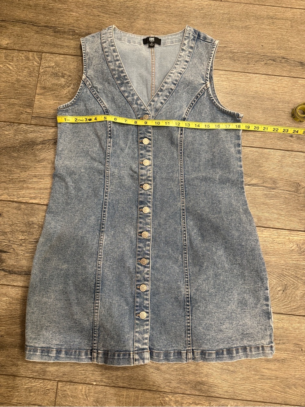 Frye Light Blue Denim Button-Front Mini Dress